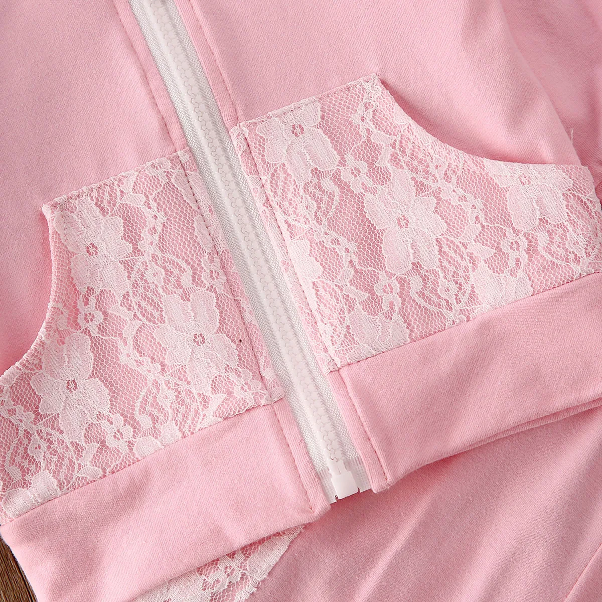 Toddler Girl Clothes Cute Infant Kids Baby Girl Clothes Lace Zipper Hoodie Tops+ Leggings Pants 2pcs Outfit Set