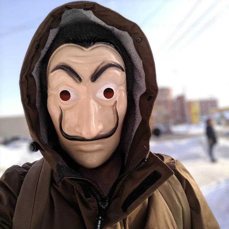 Movie Salvador Dali Mask The House of Paper La Casa De Papel аксессуары для косплея маски на Хеллоуин костюм
