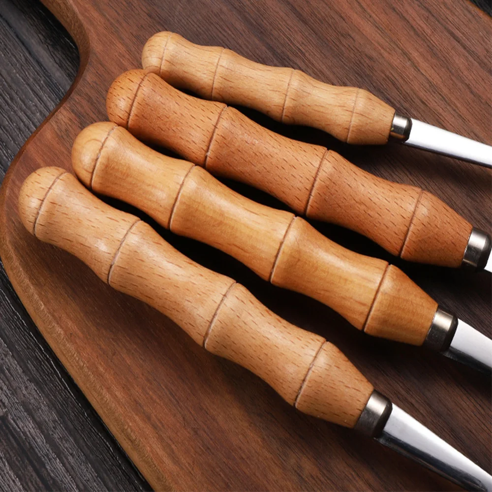 4PCS/Set Stainless Steel Tableware Set Cutlery Wooden Handle Knife Fork Spoon Western Steak Knife Tableware Kitchen Tools