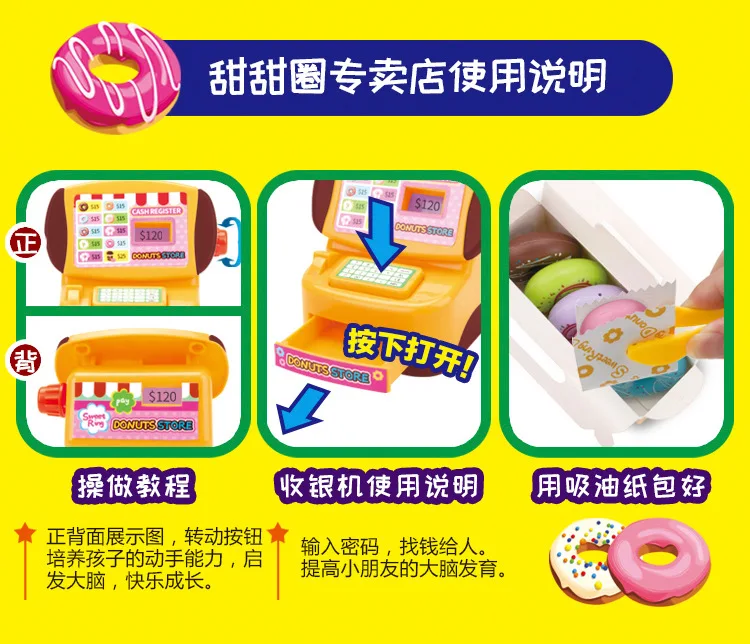Zhi en bao Douyin модель в стиле знаменитостей детский игровой дом игрушки для девочек Ресторан пончики закуски супермаркет хранение наличных денег