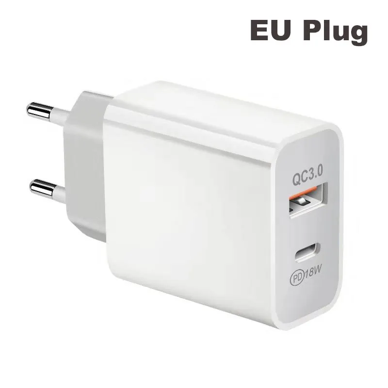 18 Вт PD usb type C зарядное устройство адаптер для iPhone 7 8 11 Pro XR X Xs Max Быстрая зарядка для samsung huawei Xiaomi QC3.0 Быстрая зарядка - Цвет: EU PD n QC3.0