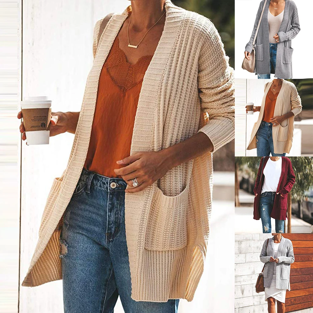 

LOOZYKIT Women Long Sleeve Loose Knitting Cardigan 2019 Autumn Fashion Women Sweater Knitted Pull Femme Sueter Mujer Invierno