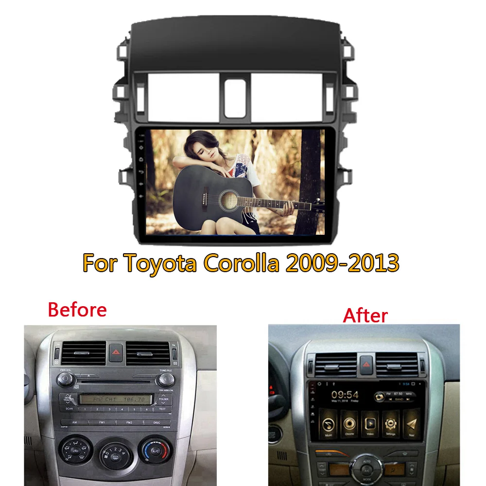 Android 9,1 2+ 32GB rom навигация автомобиля без DVD gps стерео для Toyota Corolla 2009-2013