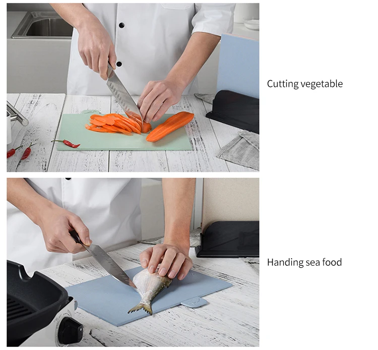 4PC Natural Wheat Straw Cutting Board