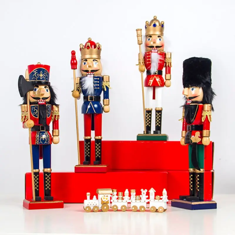 

1PC Wooden Nutcracker Soldier Doll Vintage Handcraft Puppet Christmas Ornaments 94PC