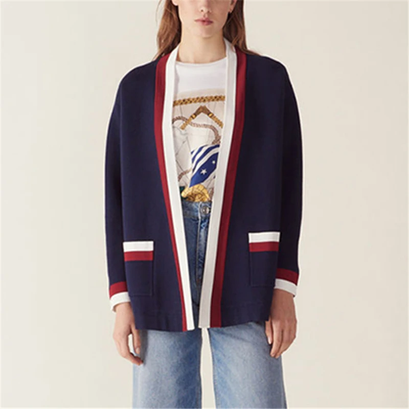 #^Special Price Women Cardigan Loose Striped Pockets Knitted Sweater Coat Long Sleeve Maxi Color Block Plus Size Tops Outwear Office Lady Shrug #^Special Price Women Cardigan Loose Striped Pockets Knitted Sweater Coat Long Sleeve Maxi Color Block Plus Size Tops Outwear Office Lady Shrug