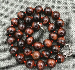 Image for Beautiful 12MM Red tiger's-eye beads necklace 18&q 
