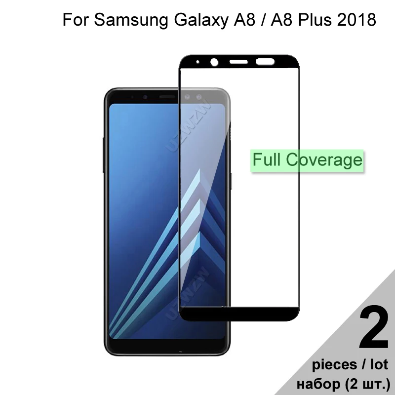 Защитное стекло для Samsung Galaxy A8 Plus 2018 полное покрытие закаленное / 2018|Защитные