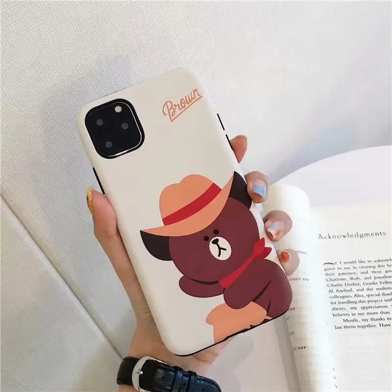 Милый чехол с мультяшным медведем, Кроликом, уткой для iphone 7, 8, 6, 6s PLUS, мягкий силиконовый чехол, задняя крышка для iphone X, XS, MAX, XR, 11 pro, max, Новинка