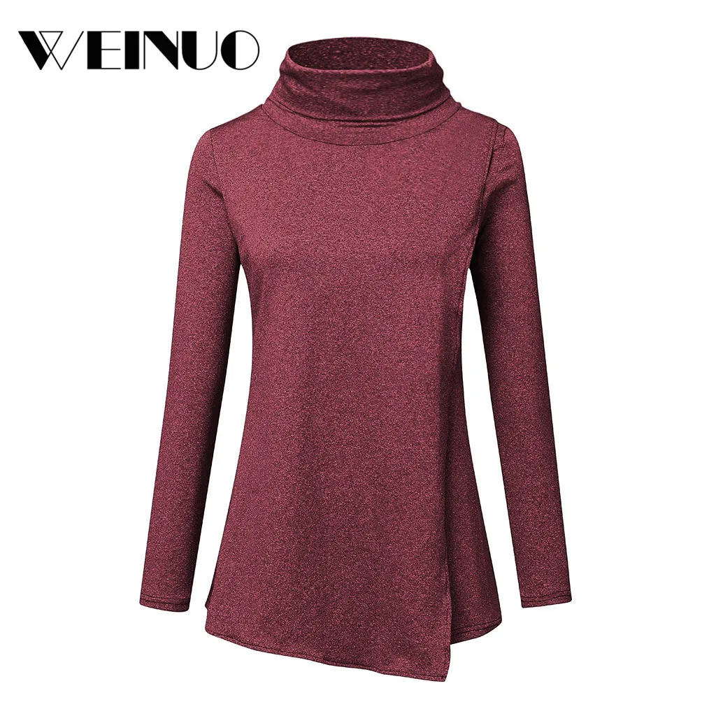 Women Clothing Maternity Top 2019Top New Women Pregnant Nursing Maternity High Neck Long Sleeve Solid Blouse Ropa De Mujer