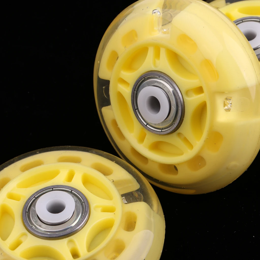 4Pcs Outdoor Inline Roller Skate Hockey Skating Wheels Luminous PU Flash Roller Replacement Durable Sports Accessories Tools 