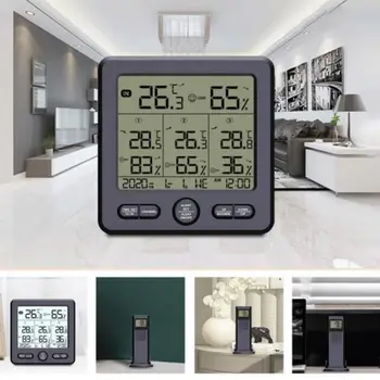 

Wireless Digital Thermometer Hygrometer With 3 Remote Sensors Indoor Outdoor Lcd Humidity Temperature Meter Alarm For Hotel