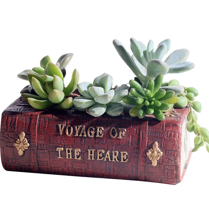 Europe Ancient Literature Books Figurine Resin Flowerpot Creative Flower Planter Pot For Garden