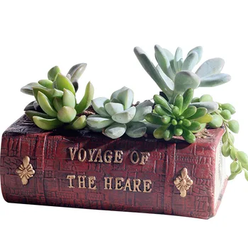 

Europe Ancient Literature Books Figurine Resin Flowerpot Creative Flower Planter Pot for Garden Home Room Decoration