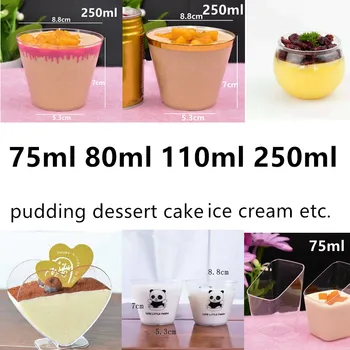 

50pcs High quality disposable pudding cup party birthday favor creative yogurt jelly salad fruit cake dessert small plastic cup