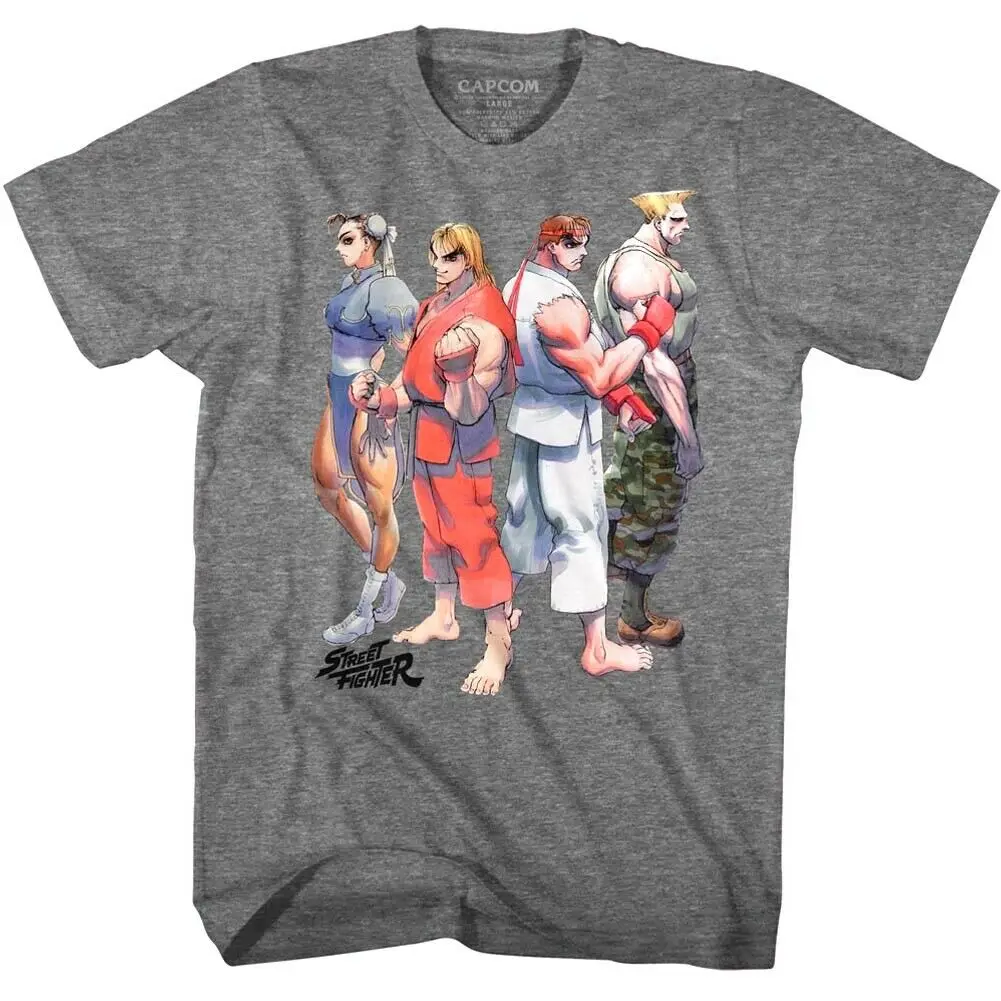 

OFFICIAL Street tee Fighter 2 Line-up Men's T Shirt Guile Chun-Li Ryu Ken Men Women Unisex Fashion tshirt Free Shipping