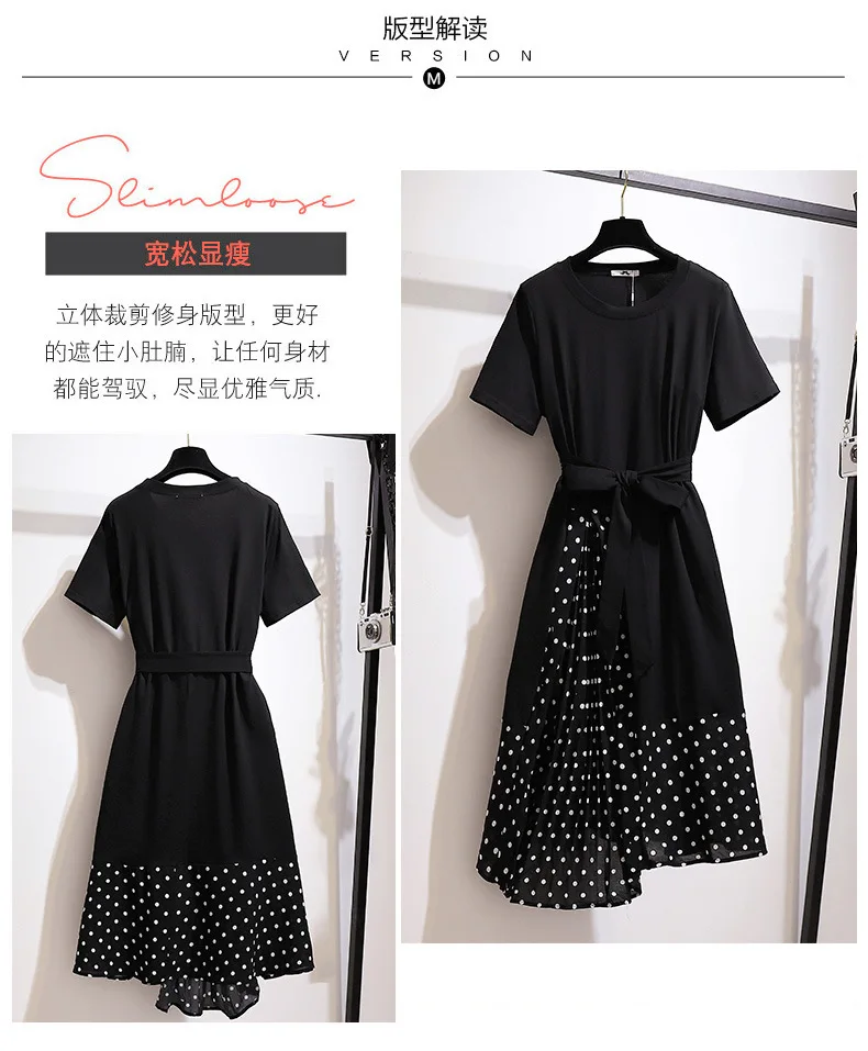 Vestidos Mujer Real Ukraine Vadim Transfortegy Large Womens Dress 2020 Korean New Slim Wave Point Thin Waist Long Sleeve 61471 