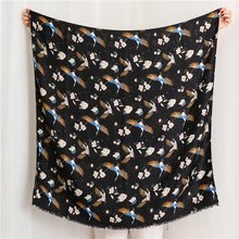 Мода цветок Птицы шарф-шаль с принтом женские шарфы шали теплые пашмины(2 шт./лот