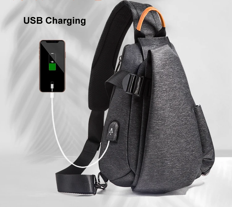 DC. MEILUN Мужская водонепроницаемая нагрудная сумка с зарядкой через usb, мужская спортивная сумка, дорожная сумка-мессенджер на плечо, дорожные сумки для мужчин, крутая нагрудная сумка