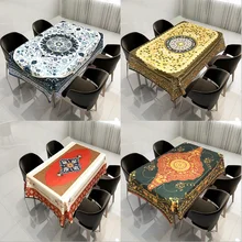 2020 New Arrival Fashion Design Printed Decoration 140*140cm Size Customized Complex Geometric Pattern Home Textile Table Cloth