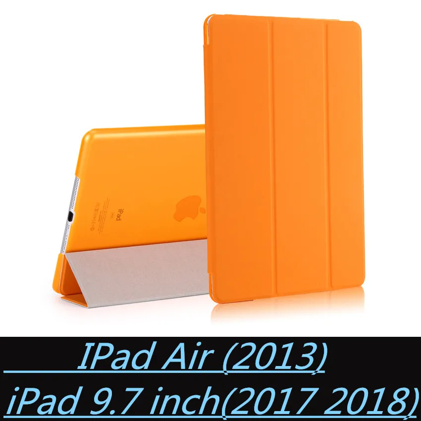 Чехол для ipad 9,7-6th чехол для ipad Air 1 Sleep wake-up магнит смарт-чехол ультра тонкий 1: 1 планшет кожаный чехол-накладка - Цвет: 589 Orange L-T