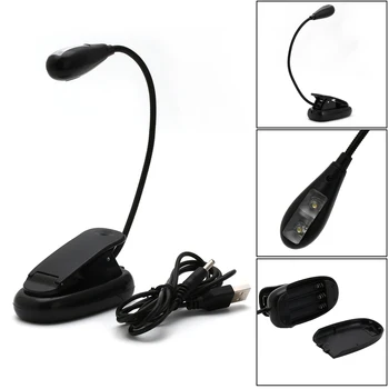 

Flexible Single Arm Clip On Light 2 LED Lamp For Book Reading Tablet Laptop NEW Q0KF
