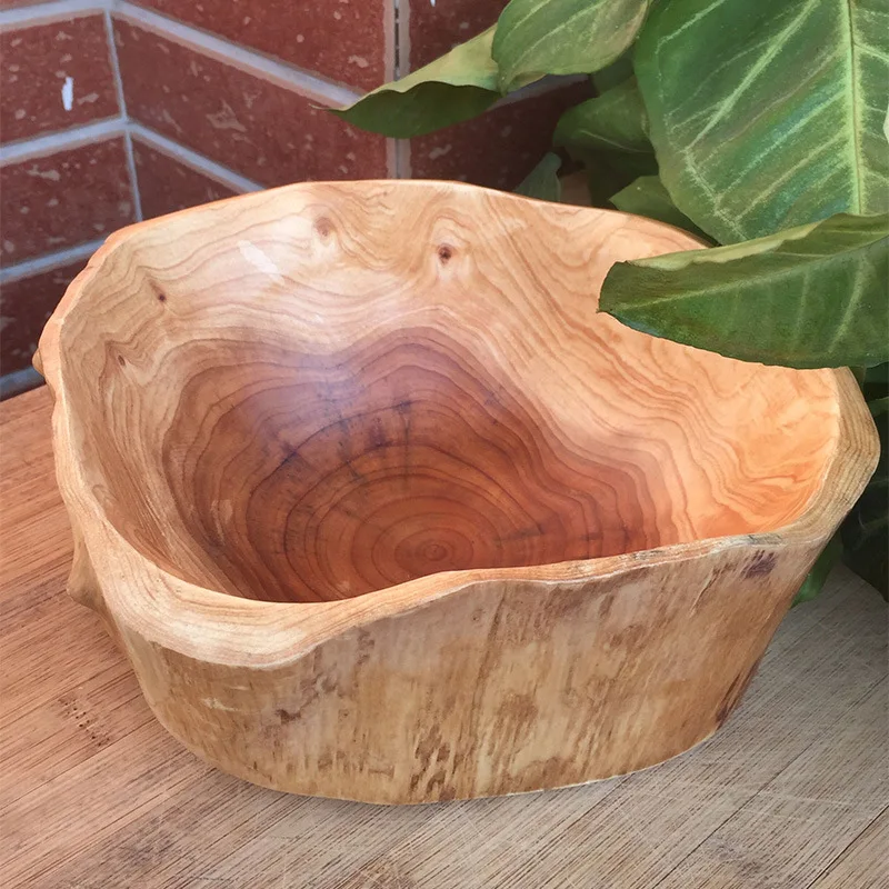 

Household Fruit Plate Creative Living Room Solid Wood Multi-part Wood Candy Big Dried Fruit Tray Seperated Wooden Root Carving T