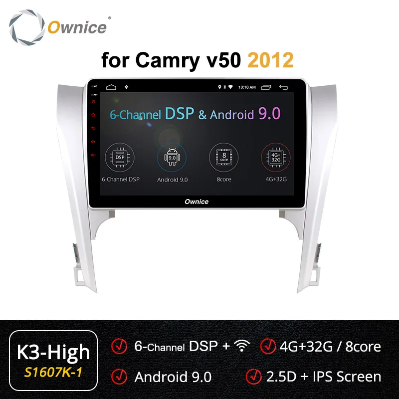 Ownice K1 K2 2 Din 8 Core Android 8,1 автомобилей Радио Авто gps навигации для Camry v40 v50 v55 2007- Штатная Автомобильная стерео система - Цвет: S1607-1 K3-High