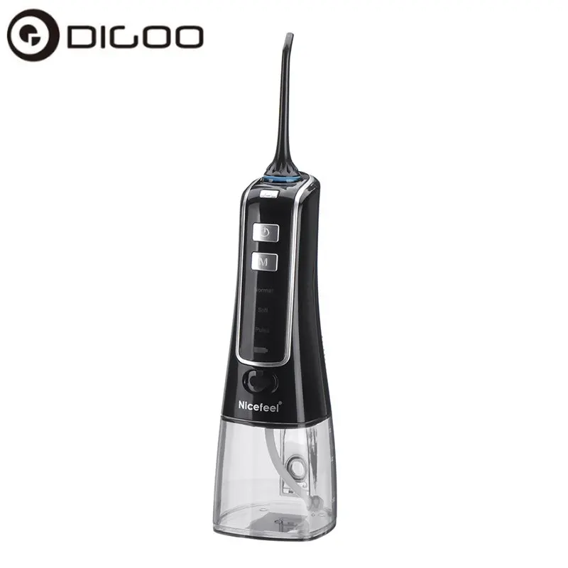 

Digoo DG-FC256 Portable Dental Water Flosser 3 Mode 200ml Oral Irrigator Waterproof with 2 Tips Tooth SPA Cleaner Smart Home