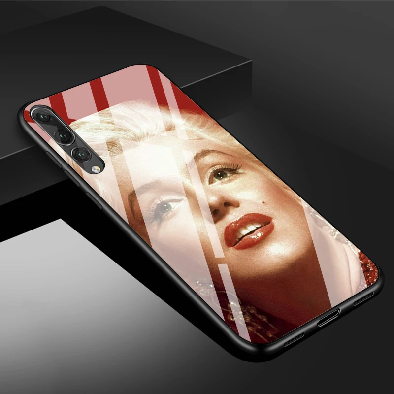 Marilyn Monroe Tempered Glass Phone Case For Huawei P20 P30 P40 P40 Lite Pro Psmart Mate 20 30 Cover Shell cute huawei phone cases