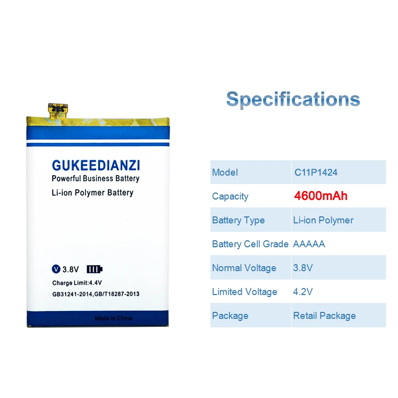 GUKEEDIANZL C11P1424 Батарея для Asus ZenFone 2 Z008D ZE551ML ZE550ML Z00AD ZenFone2 5,5 дюймов 4600 мАч