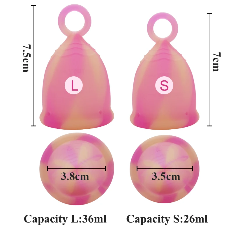Цветная менструальная чаша медицинская марка Силиконовая копа менструальная Женская гигиена Продукт лучше менструальных прокладок Чашка для женщин