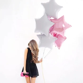 

5pcs/lot 18inch pure star foil balloons wedding birthday party decor metallic helium inflatable globos marriage kids gifts ball
