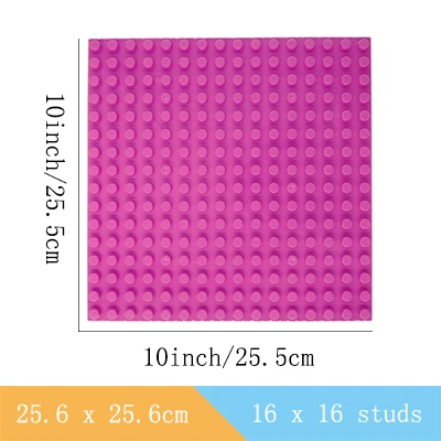 Опорная плита 16*16 стержневые строительные блоки доска совместим с Duplo большого размера кирпичи опорная пластина 25,5*25,5 см 10*10 дюймов пластиковая игрушка - Цвет: deep pink