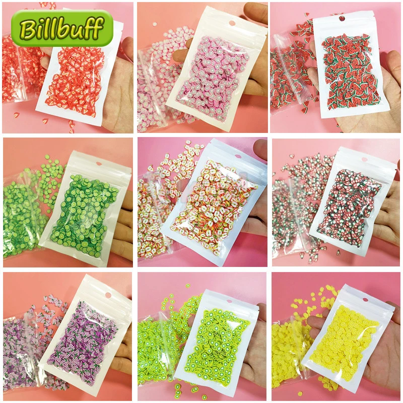 

10g Fruit Strawberry Slices Decor Additives For Slimes Watermelon Filler Supplies Charms Clay Accessories For Nail Art Toy GIft