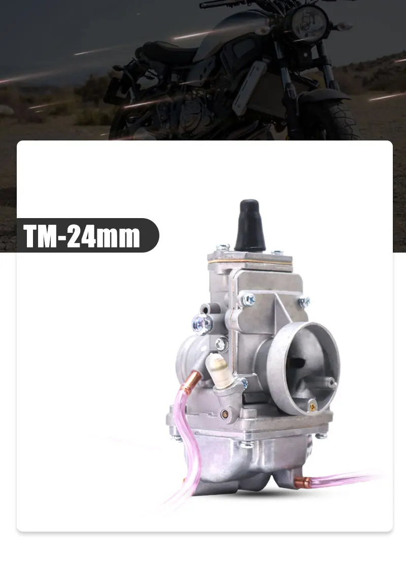 TM24mm Flat Slide High Performance Motorcycle Carburetor with power jet Carb Racing Scooter ATV Pit Bike for YAMAHA - - Racext 14