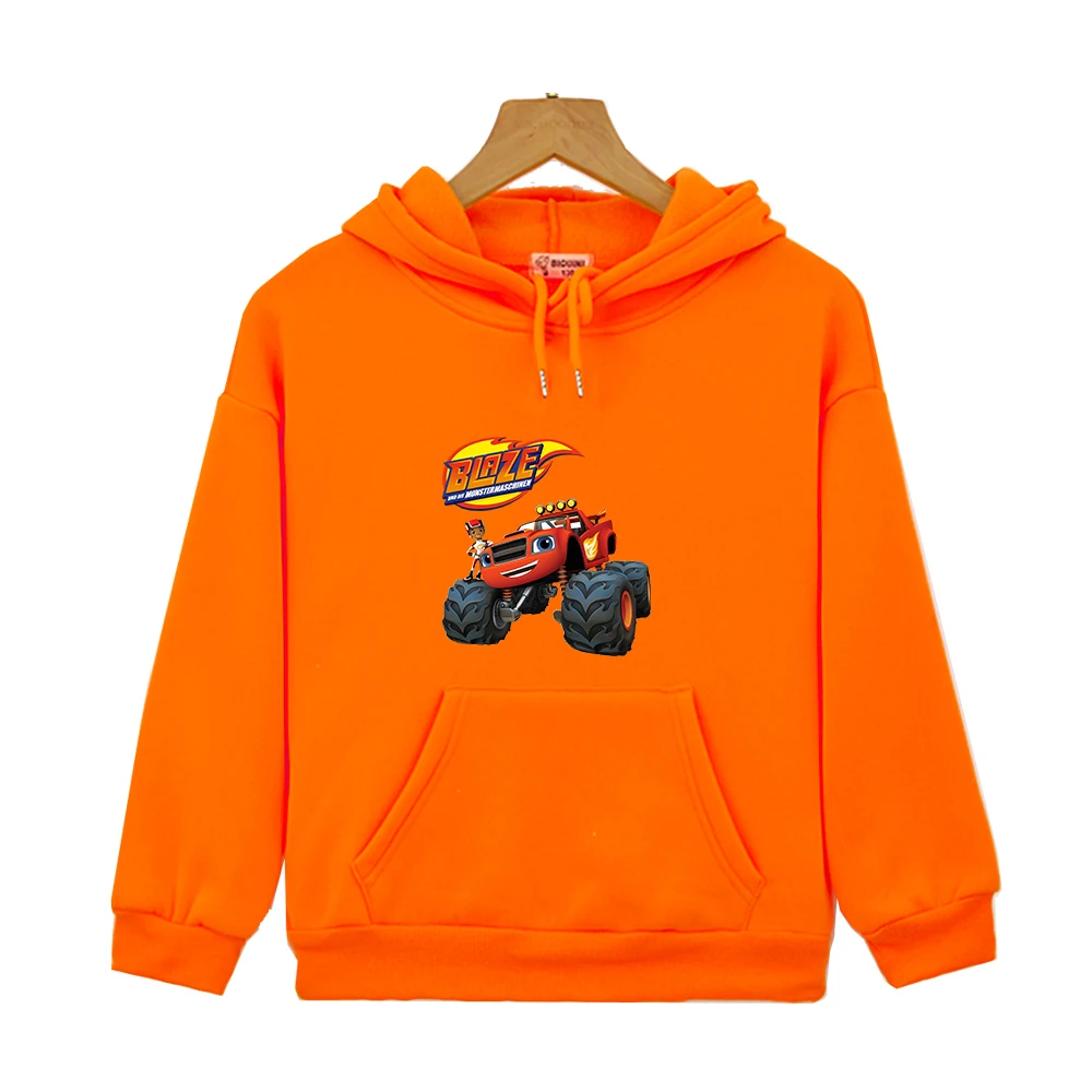 Blaze Car Monster Machine Clothes Kids Hoodies Children Clothing for Girls Boys Clothes Blazing Speed Cartoon Unisex Sweatshirts children's hooded tops