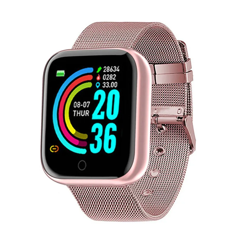 GIAUSA-reloj inteligente con control del ritmo cardíaco para hombre y mujer, pulsera deportiva para android ios, color rosa, 2021
