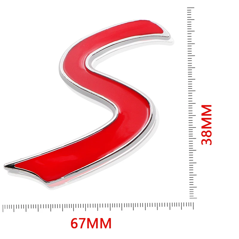 3D металлический S эмблема на решетку радиатора Стикеры эмблемы для Mini Cooper R50 R52 R53 R56 R60 F54 F55 F56 F60 JCW автомобильные аксессуары