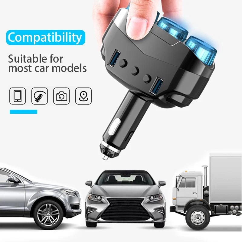 QC3.0 Быстрая зарядка автомобильного прикуривателя адаптер 12-24 в прикуриватель разъем сплиттер Разъем для iPad телефон DVR gps