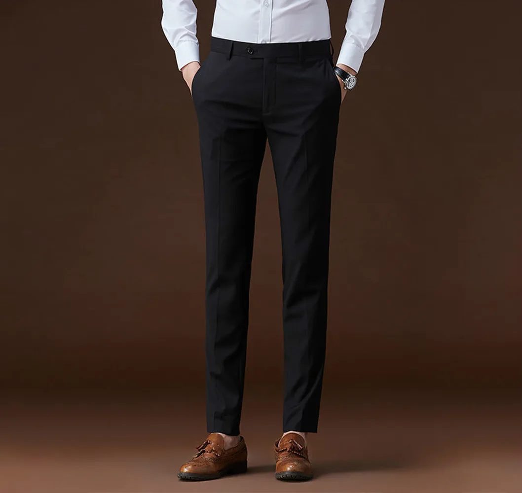 Business Formal Mens Pants Thin Casual Suit Trousers Solid Male Pants Man Dress PantsCasual