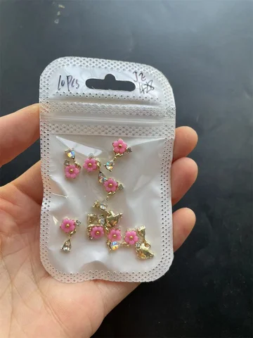 3D Alloy Nail Art Charms Crystal Rhinestone Colorful Flower/Bee Royal Diamonds Jewelry Vividly Luxury Metal Nail Supply J3