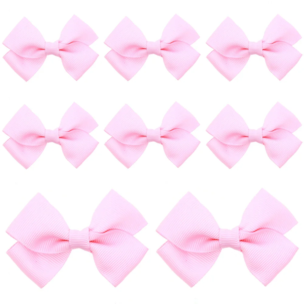 SmallPink-8 PCS 8 шт. Детские Малыши бант заколки для волос Дети твердые цветные шпильки милые аксессуары для волос HATWO1011 - Цвет: SmallPink-8 PCS