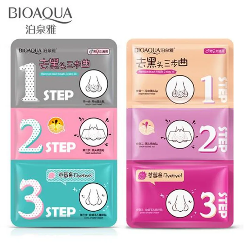 Both Color 2 kit Полоски для кожи, маска для лица Уход за кожей против черных точек маска для удаления угрей сжимает поры, акне лечение Тканевая маска 3 шага - Цвет: Both Color 2 kit