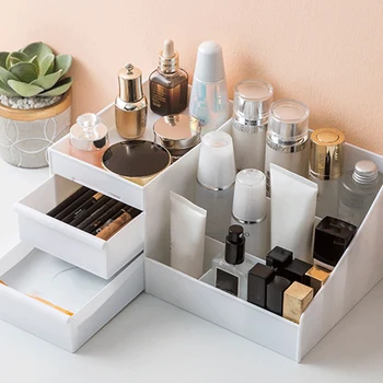 

Large Capacity Makeup Holder Desktop Jewelry Nail Polish Makeup Drawer Containers Plastic Makeup Organizer Cosmetics Storage Box