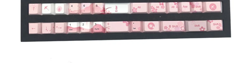 Cherry blossom, 126 клавиш, полный набор, механическая клавиатура, PBT, Пять клавиш для сублимации лица, для механической клавиатуры