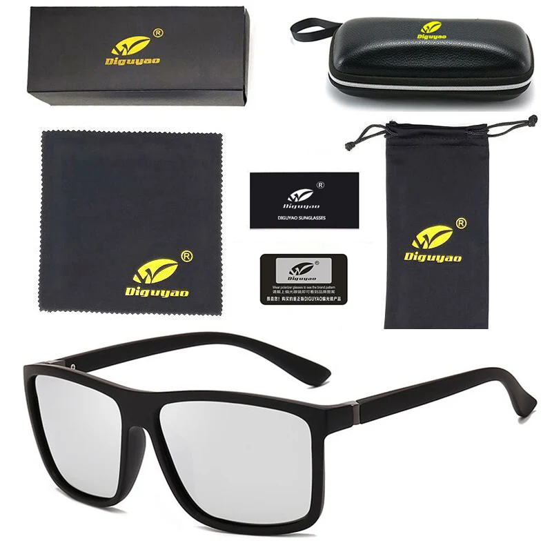 Oculos de sol feminino Модные женские солнцезащитные очки в квадратной оправе, винтажные мужские поляризованные очки - Цвет линз: Black---Silver