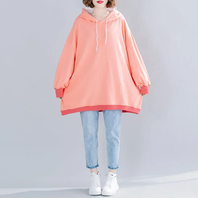 DIMANAF размера плюс женские толстовки свитшоты больших размеров женские Лоскутные пуловеры хлопковые свободные топы больших размеров