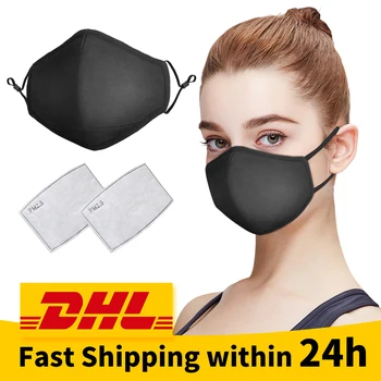 

100 PCS Mask Activated Carbon Filter Mouth Anti Dust 5 Layer PM2.5 Anti Pollution Breathable Washable Reusable for Adult Sports