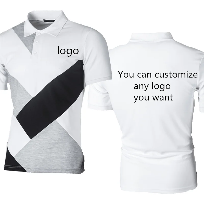 

Men's polo shirt Custom LOGO Print Men Summer lapel-neck Casual Fashion Cotton short sleeve High Quality Harajuku hiphop Tops